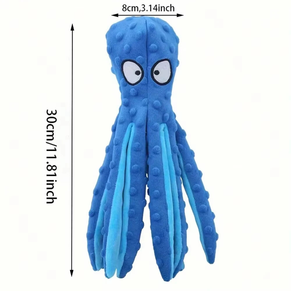 🐙 Jouet Poulpe en Peluche Sonore – Sans Rembourrage & Anti-Destruction pour Chien