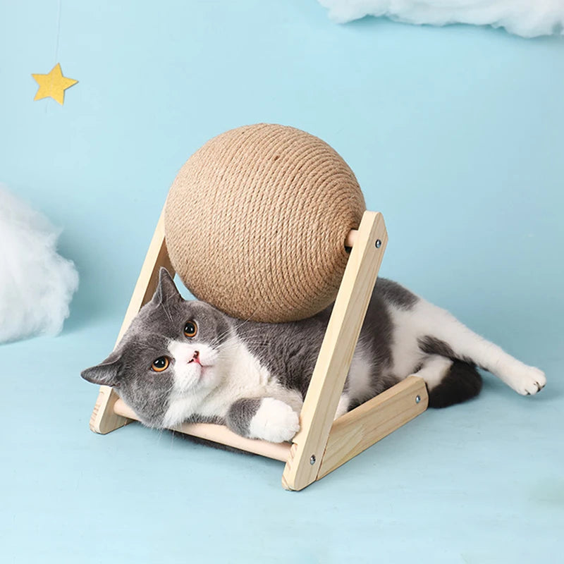 Griffoir en Bois & Corde pour Chat – Protection des Meubles, Naturel & Durable, Facile à Installer