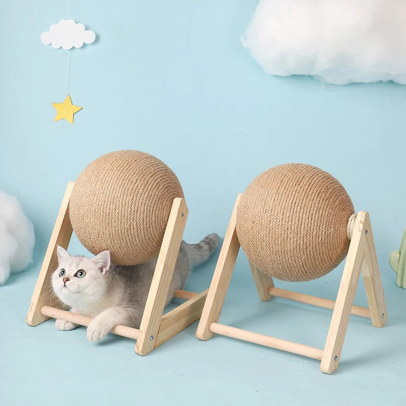 Griffoir en Bois & Corde pour Chat – Protection des Meubles, Naturel & Durable, Facile à Installer