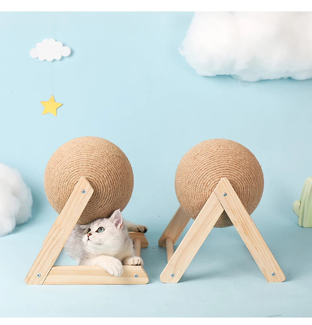Griffoir en Bois & Corde pour Chat – Protection des Meubles, Naturel & Durable, Facile à Installer