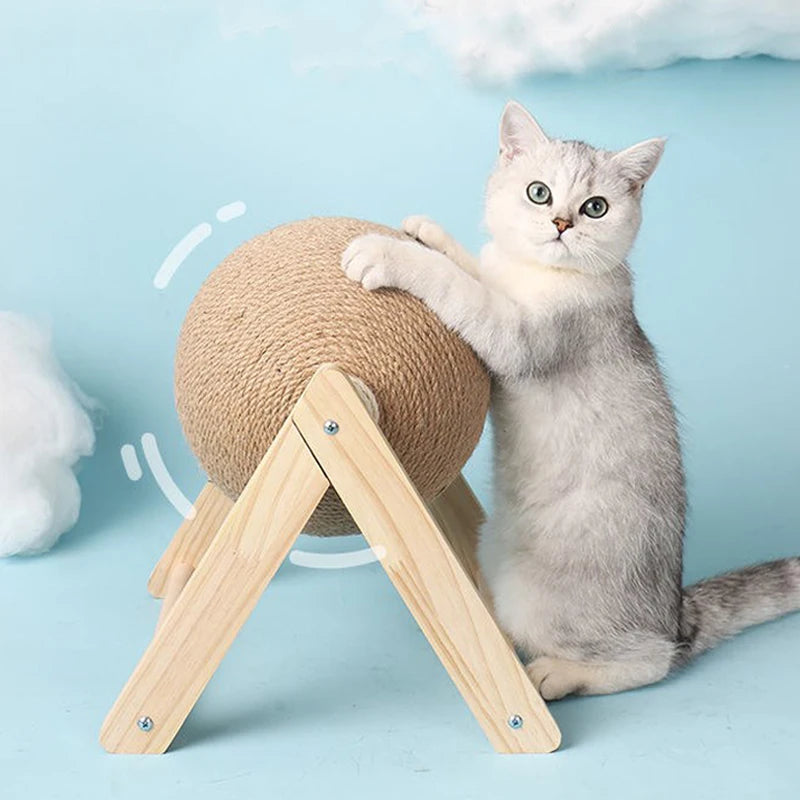 Griffoir en Bois & Corde pour Chat – Protection des Meubles, Naturel & Durable, Facile à Installer