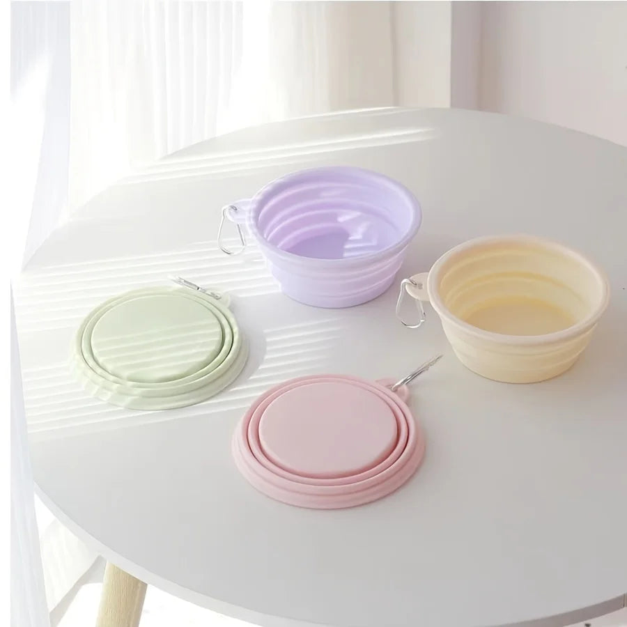 Gamelle Pliable en Silicone pour Chats et Chiens – Bol de Voyage Portable, Léger et Coloré, Idéal pour l’Eau et la Nourriture