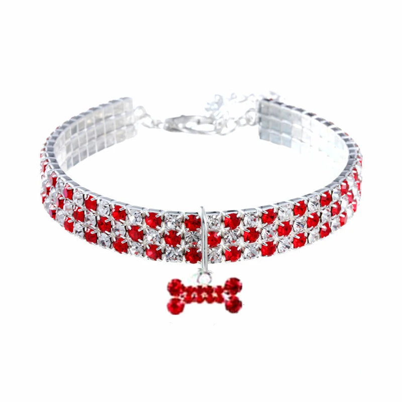 💎 Collier de Luxe pour Chat et Petit Chien – Perles & Cristaux Brillants