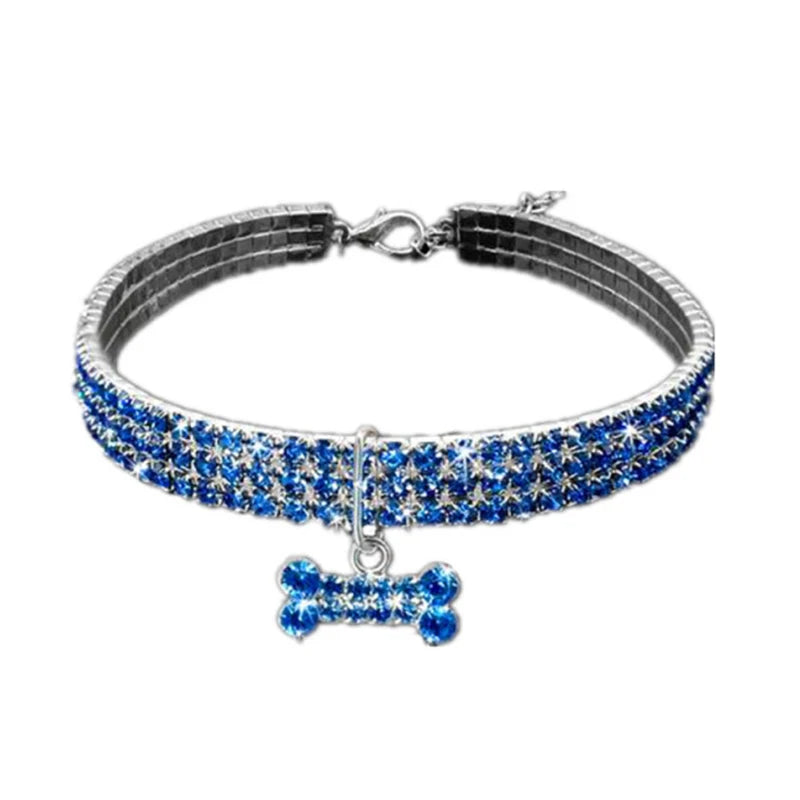 💎 Collier de Luxe pour Chat et Petit Chien – Perles & Cristaux Brillants