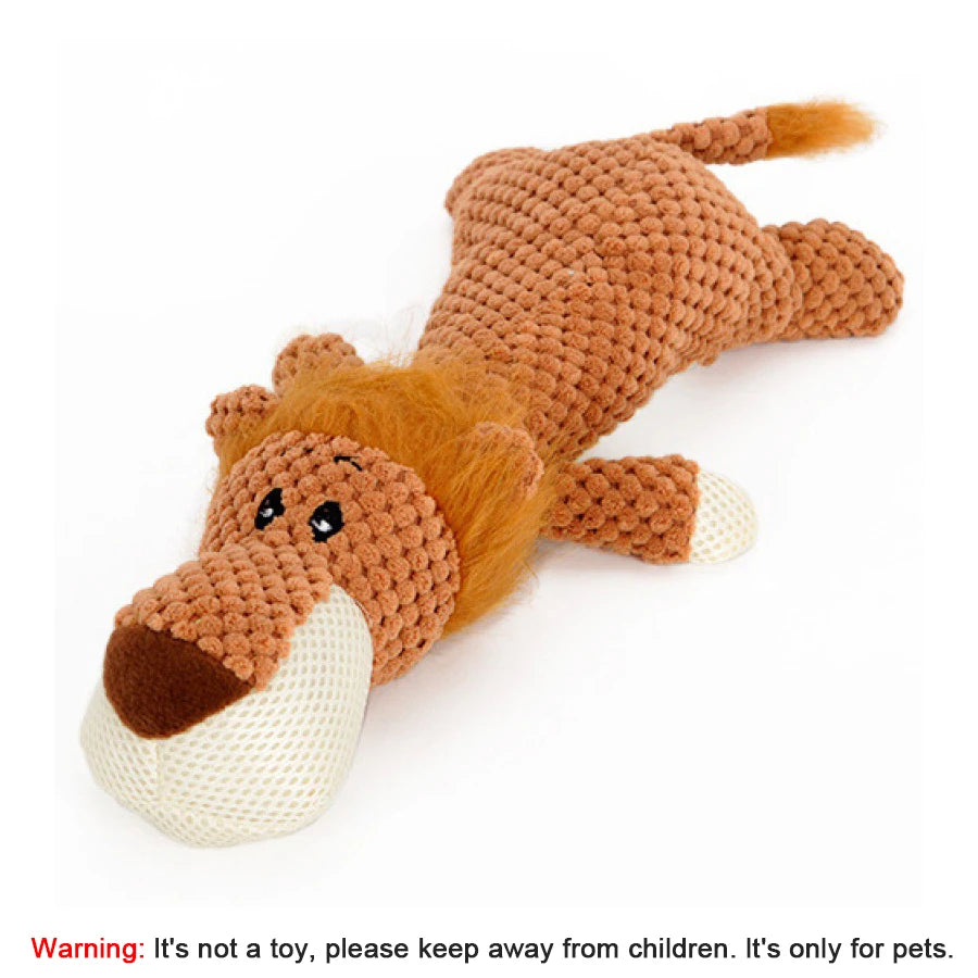 🦁 Jouet Animal en Peluche Résistant pour Chien – Son Amusant & Anti-Morsure