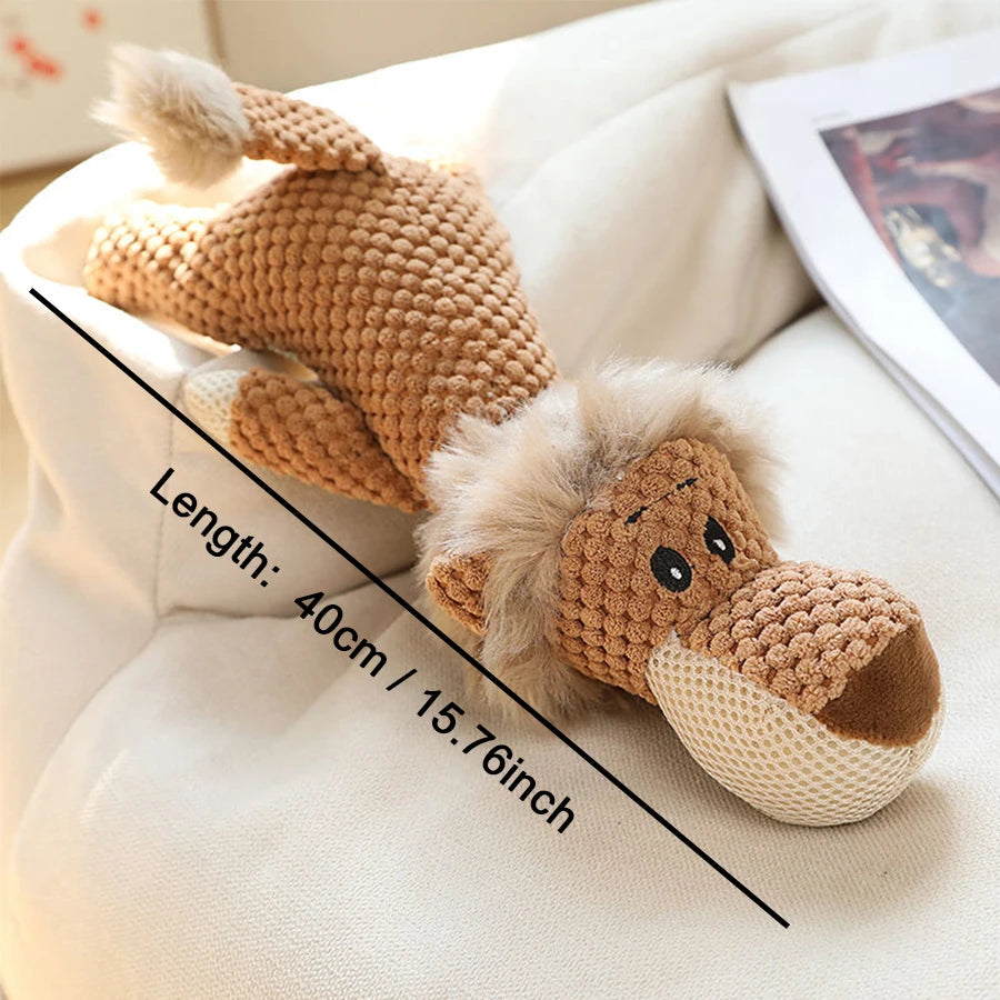 🦁 Jouet Animal en Peluche Résistant pour Chien – Son Amusant & Anti-Morsure