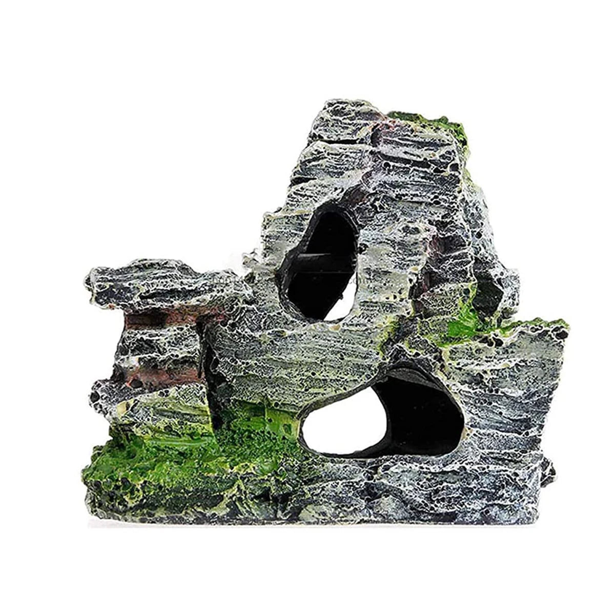 Décoration Aquarium – Grotte Cachette en Résine avec Mousse Artificielle, Ornement Réaliste pour Poissons