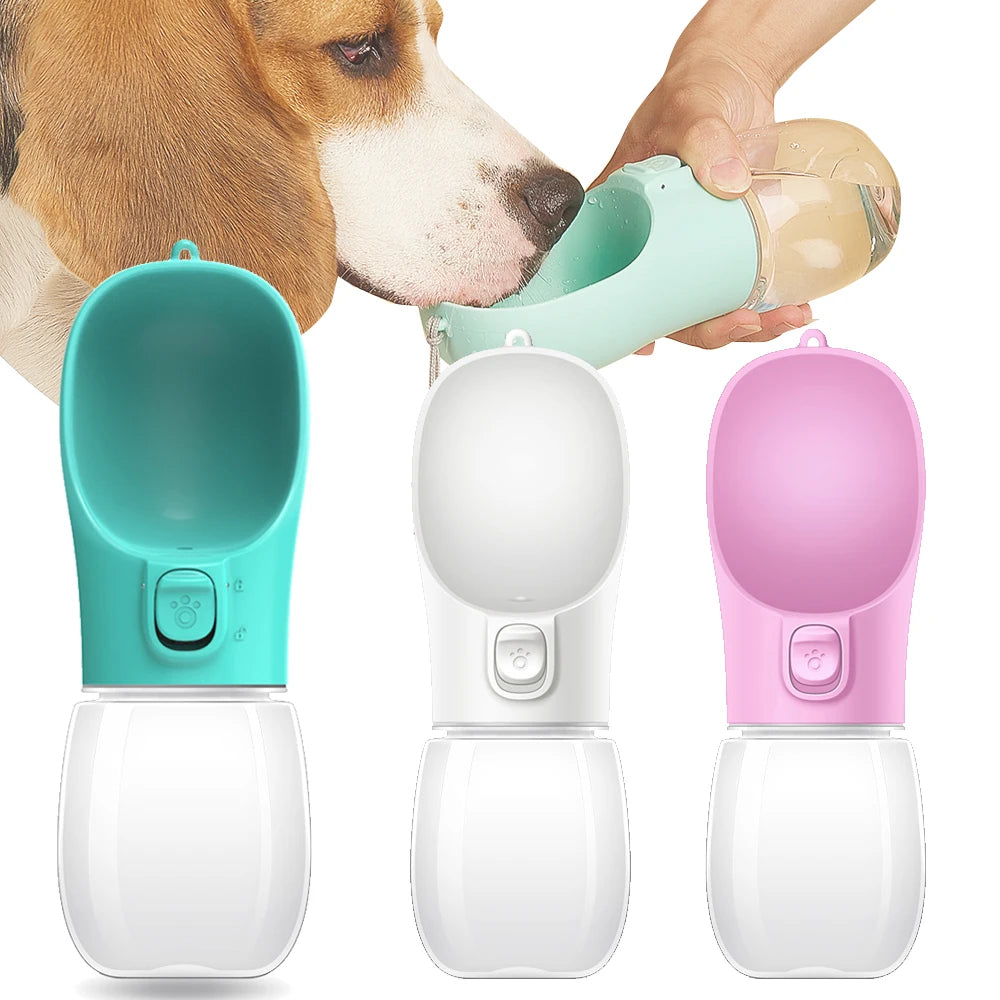 Gourde Portable pour Chien 350ml – Bouteille d’Eau de Voyage Antifuite avec Bol Intégré