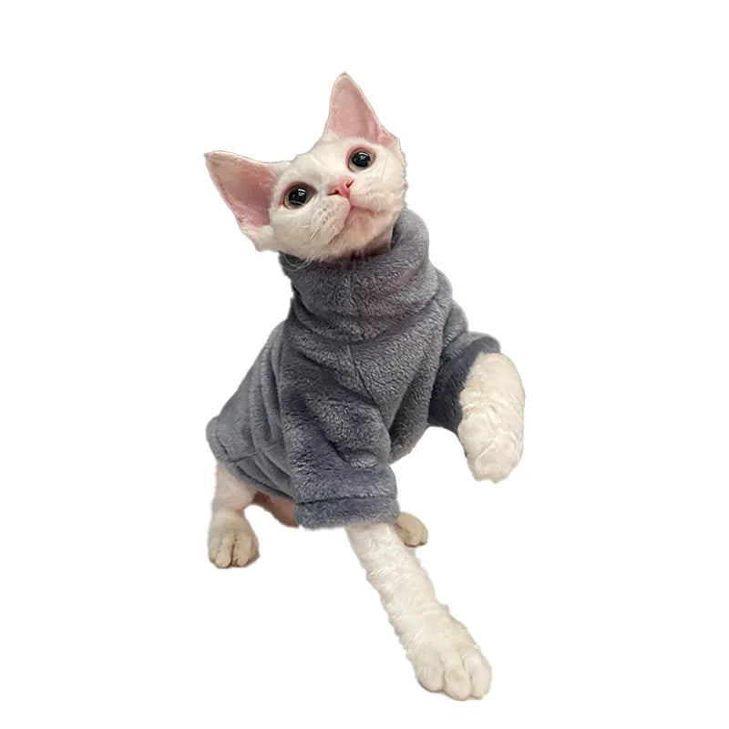 Pull d’Hiver – Manteau Col Roulé Chaud en Polaire Douce, Vêtements d’Hiver pour Chats et Petits Chiens