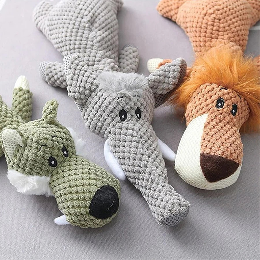 🦁 Jouet Animal en Peluche Résistant pour Chien – Son Amusant & Anti-Morsure