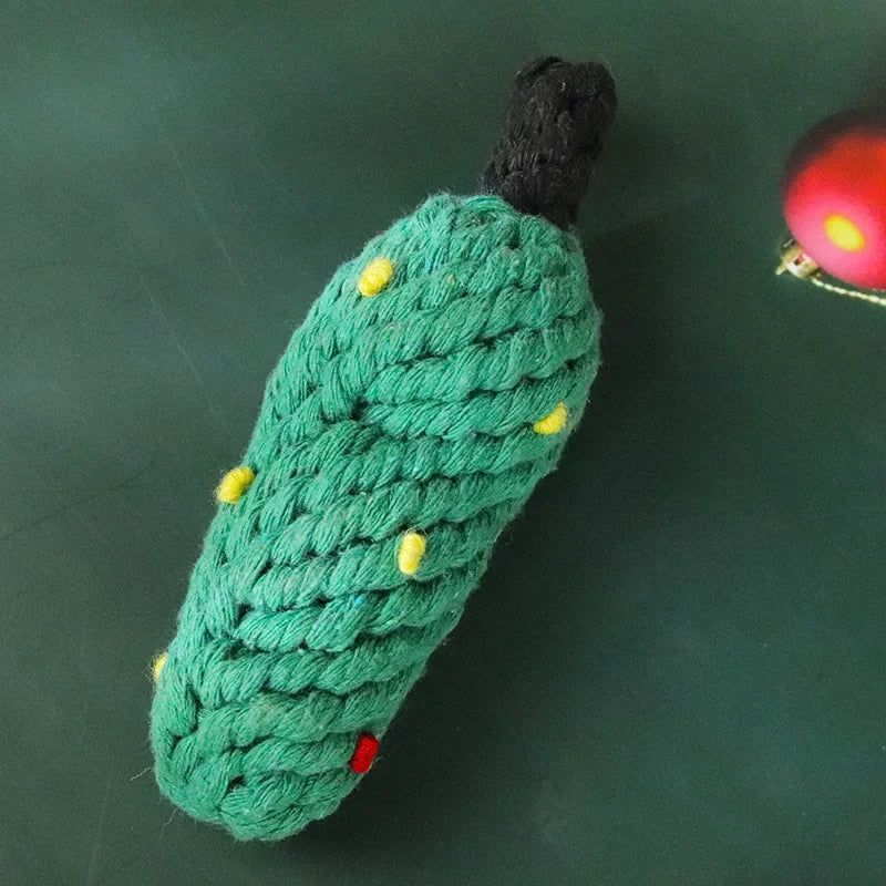 🎅 Jouet à Mâcher en Corde de Coton – Bonbon de Noël Résistant pour Chien