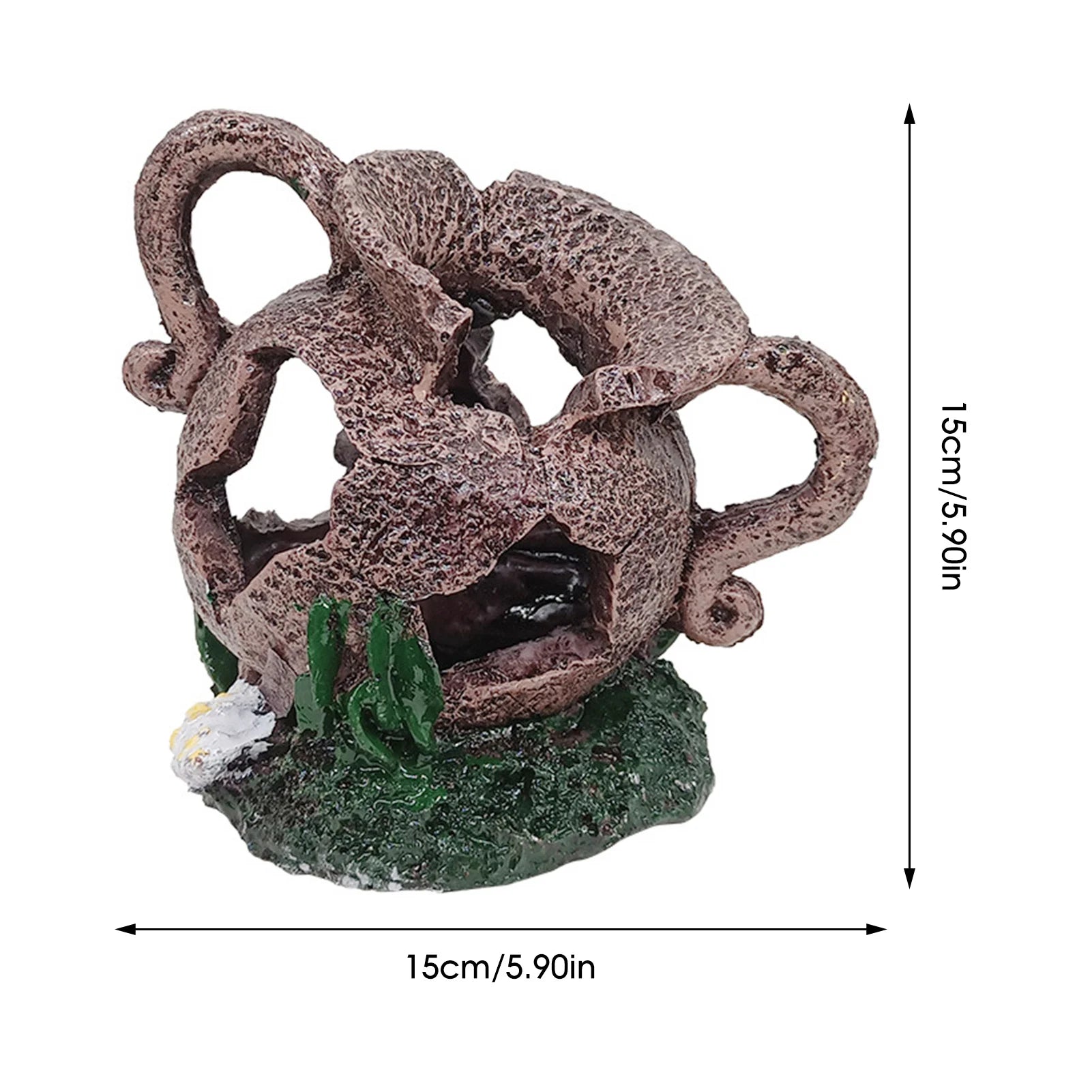 Décoration Aquarium – Pont, Barils ou autres en Résine avec Arbres, Ornement Réaliste pour Paysage Aquatique & Poissons