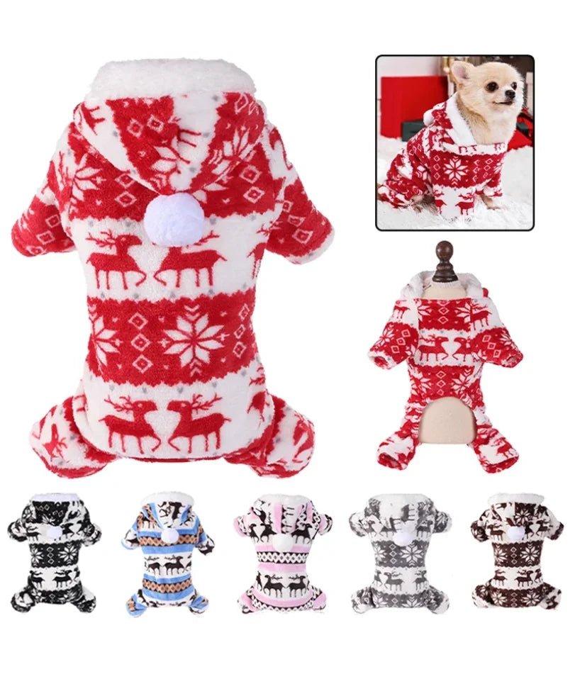 🎅 Pyjama de Noël Douillet pour Chien – Combinaison Polaire Ultra-Chaleureuse