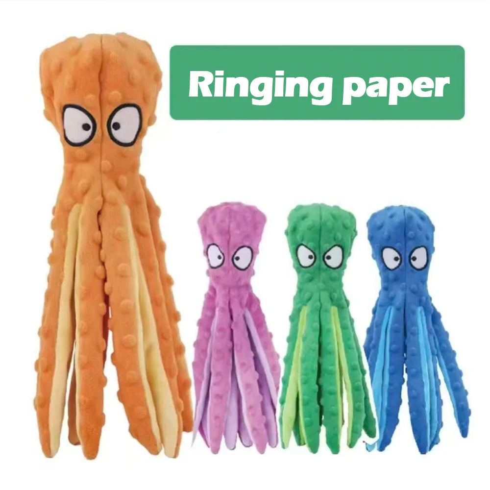 🐙 Jouet Poulpe en Peluche Sonore – Sans Rembourrage & Anti-Destruction pour Chien