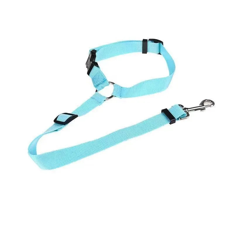 🚘 Ceinture de Sécurité Ajustable pour Chien – Harnais & Laisse 2-en-1