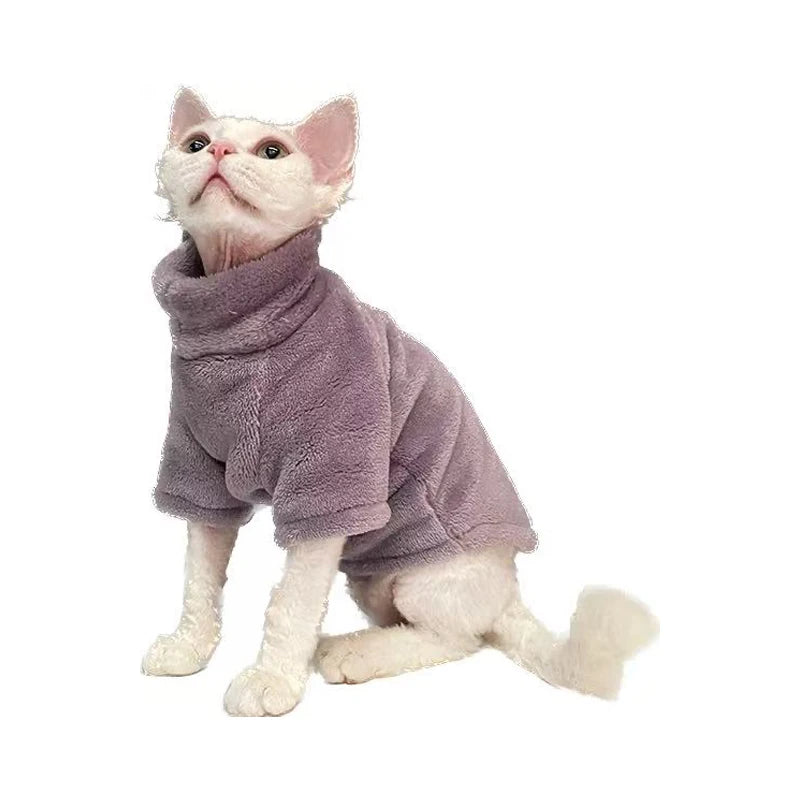 Pull d’Hiver – Manteau Col Roulé Chaud en Polaire Douce, Vêtements d’Hiver pour Chats et Petits Chiens