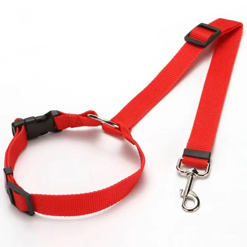 🚘 Ceinture de Sécurité Ajustable pour Chien – Harnais & Laisse 2-en-1