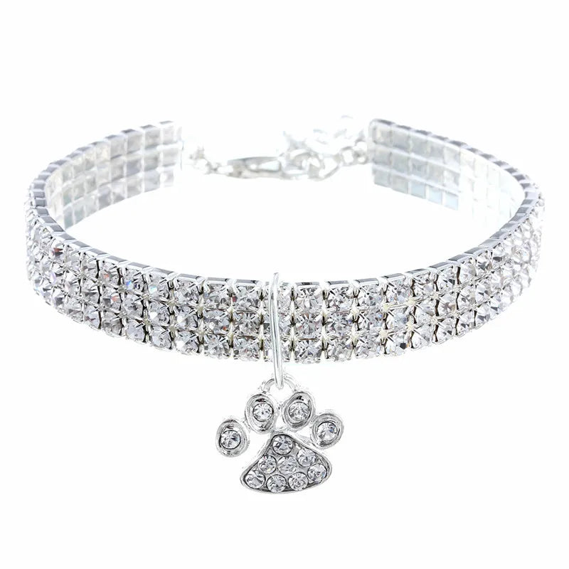 💎 Collier de Luxe pour Chat et Petit Chien – Perles & Cristaux Brillants
