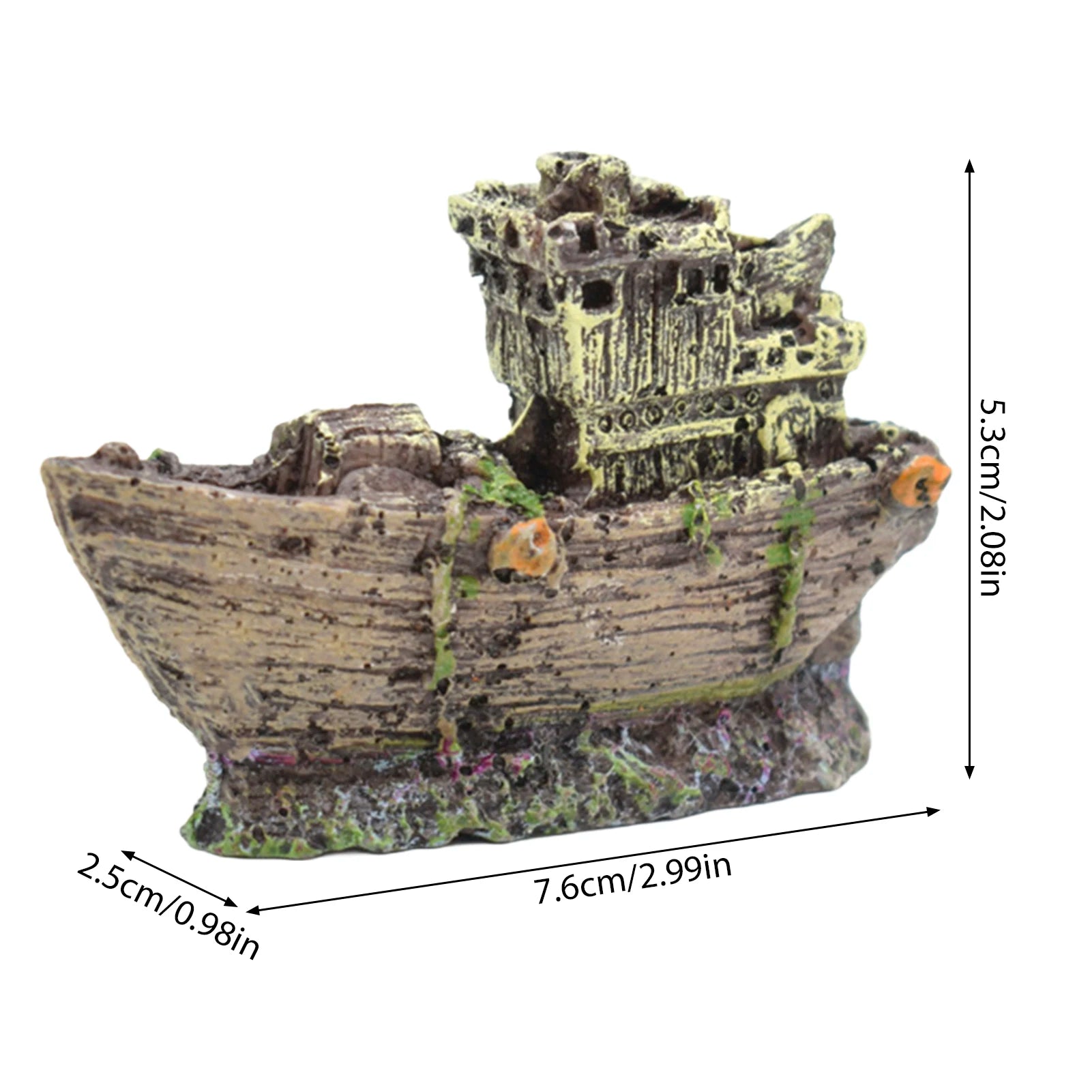 Décoration Aquarium – Pont, Barils ou autres en Résine avec Arbres, Ornement Réaliste pour Paysage Aquatique & Poissons