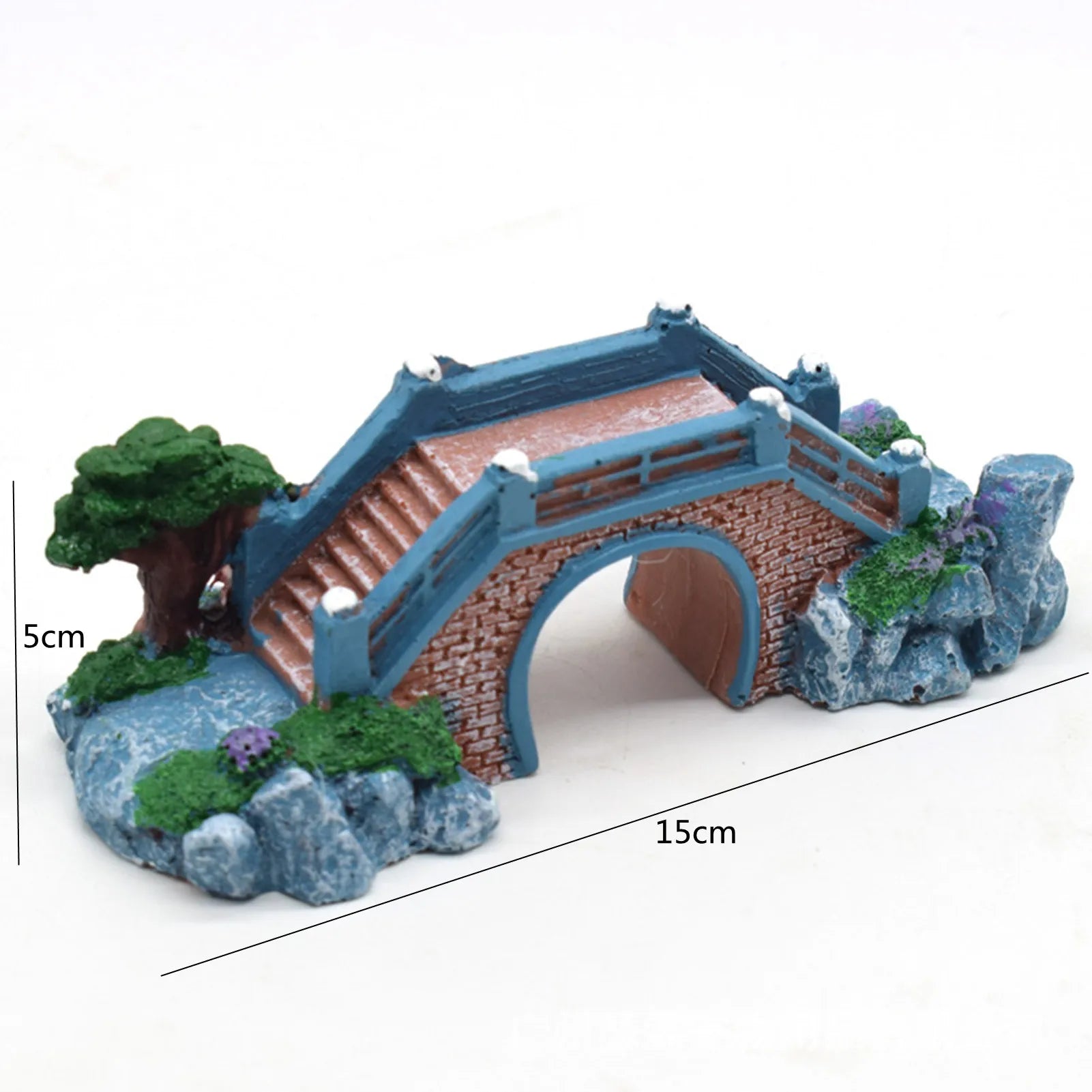 Décoration Aquarium – Pont, Barils ou autres en Résine avec Arbres, Ornement Réaliste pour Paysage Aquatique & Poissons
