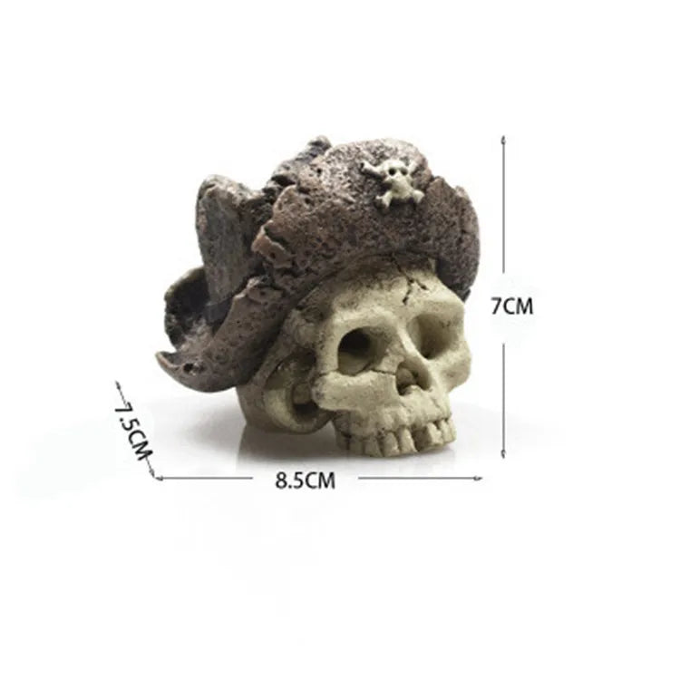 Décoration Aquarium – Crâne en Résine Réaliste, Abri & Cachette pour Poissons