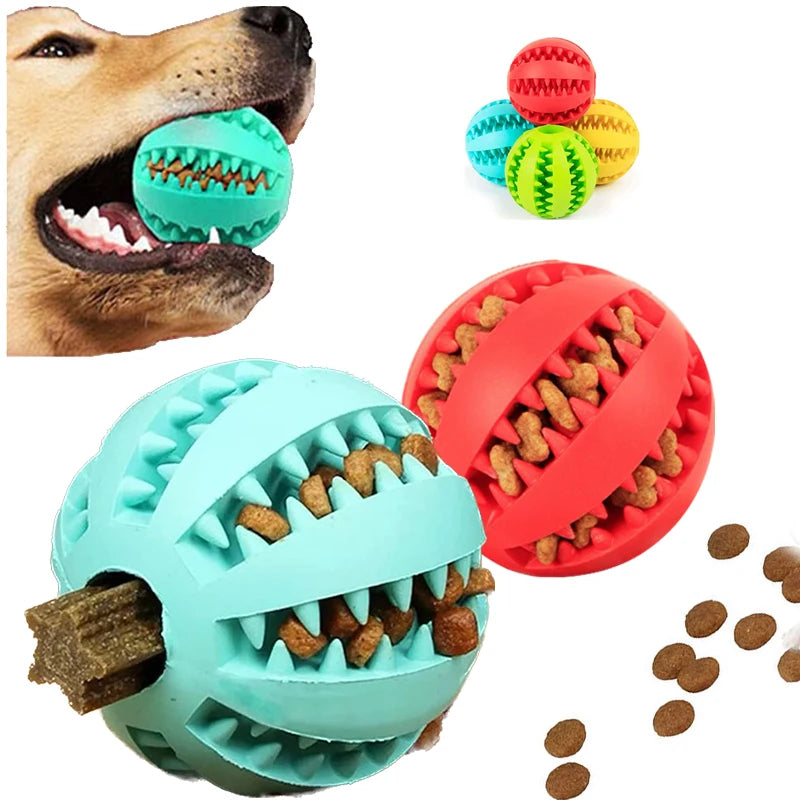 🦷 Balle Distributeur de Friandises pour Chien – Nettoyage des Dents & Jeu Intelligent