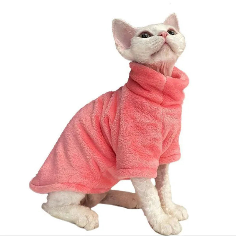 Pull d’Hiver – Manteau Col Roulé Chaud en Polaire Douce, Vêtements d’Hiver pour Chats et Petits Chiens