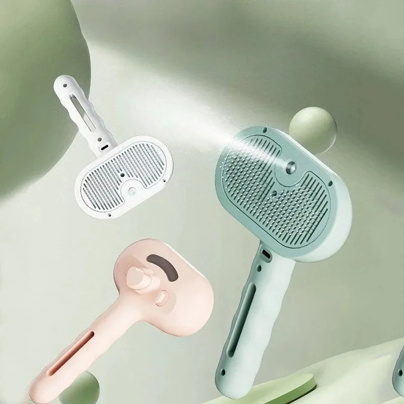 💧 Brosse 3-en-1 Massage & Vapeur pour Animaux – Démêlage, Nettoyage & Bien-Être