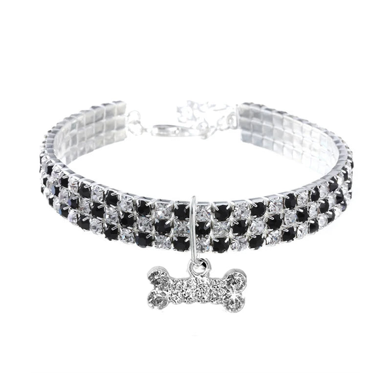 💎 Collier de Luxe pour Chat et Petit Chien – Perles & Cristaux Brillants