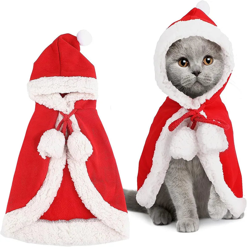 🎅 Cape de Noël pour Chat – Déguisement Père Noël Doux et Amusant